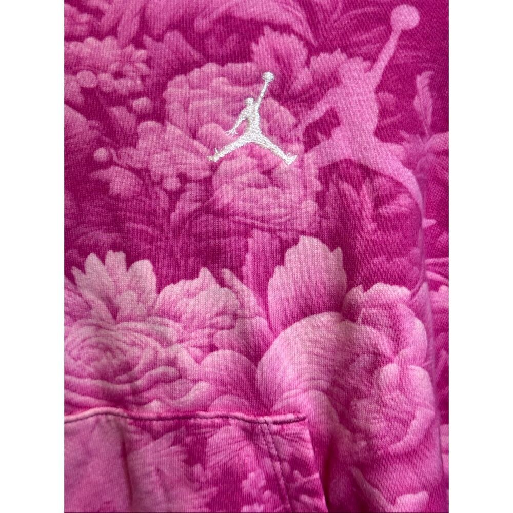Nike Jordan Big Girl's Floral Brooklyn Essentials Pullover Hoodie Pink L(12-13) - Picture 6 of 9